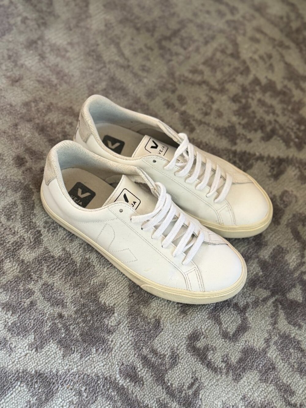 VEJA Esplar Leather White Sneakers - Picture 5 of 13